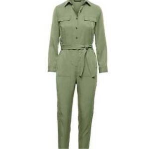Banana Republic Green Boiler Suit Size 6 - Tencel Flight Coverall Jumpsuit